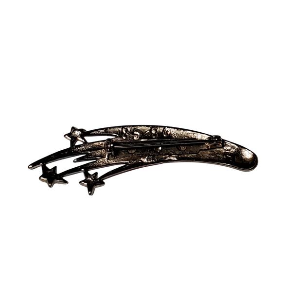 Shooting Star Brooch 80s 2.5" Unsigned Vtg Retro - Picture 3 of 4